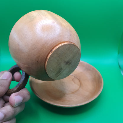 Cup & Saucer - Handcrafted from wood